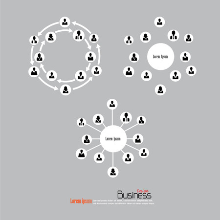 Business man network.connecting people.network concept.vector illustration.のイラスト素材