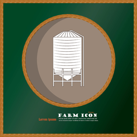 grain silo on chalkboard.silo.vector illustration.のイラスト素材