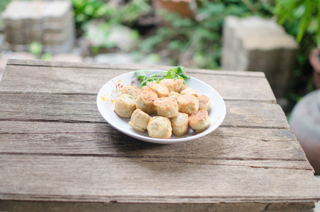 Fried jock shell crab.chinese food. focus on fron of image.の写真素材