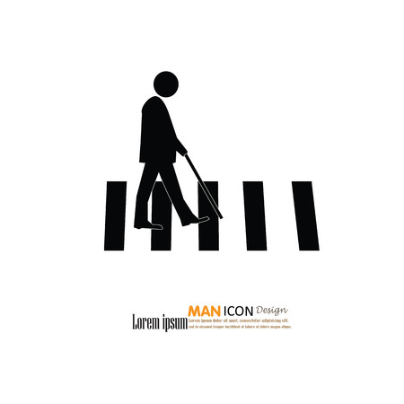 The Elderly On The Crosswalk Symbol .Vector Illustration.のイラスト素材