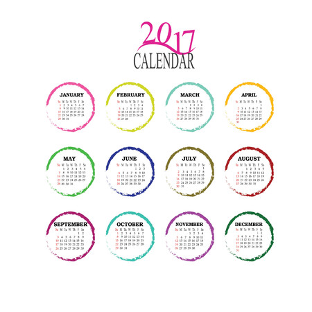 Calendar for 2017. Vector illustration.のイラスト素材