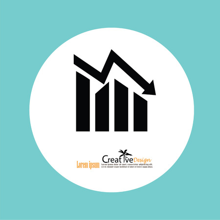 Graph Icon in trendy flat style isolated . Chart bar symbol for your web site design, logo, app. Vector illustration.のイラスト素材