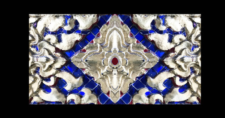 BANGKOK,THAILAND,NOVEMBER 20 2016: Traditional Thai style art gold flower   in Temple Bangkok, Thailandのeditorial素材