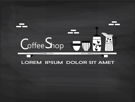 Coffee restaurant brochure vector, coffee shop menu design. Vector cafe template with hand-drawn graphic. Coffee flyer.vector illustration.のイラスト素材