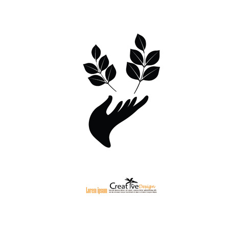 Hand holding plant. Growth concept.vector illustration.のイラスト素材
