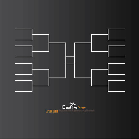 A blank college basketball tournament bracket.vector illustration.のイラスト素材