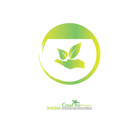 eco concept.green tree logo.vector illustration.のイラスト素材