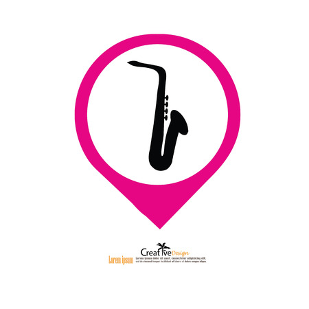 saxophone icon.vector illustration.のイラスト素材