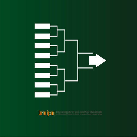 blank basketball tournament bracket on chalkboard.vector illustration.のイラスト素材