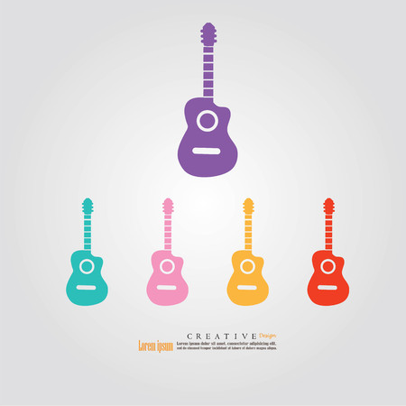 Colorful guitar icon.vector illustration.のイラスト素材