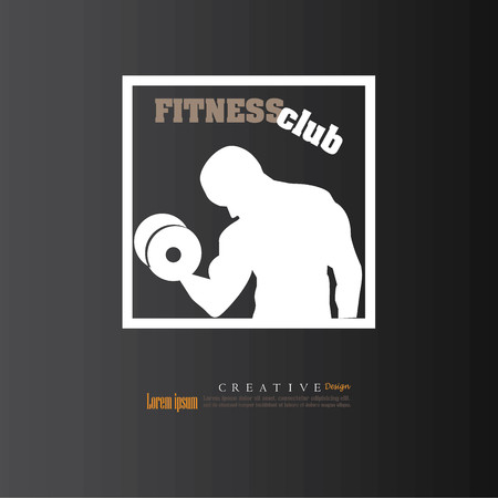 Man hold dumbbell.fitness concept.のイラスト素材