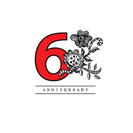6  years anniversary.vector illustrationのイラスト素材