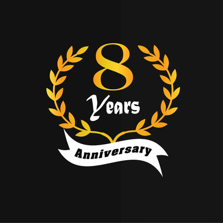 8 years anniversary.vector illustration.eps10.のイラスト素材