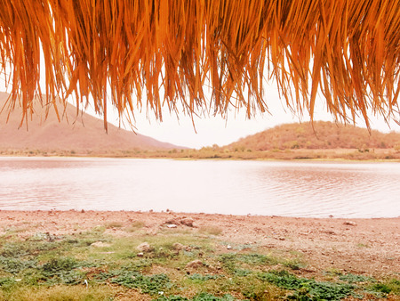 view around the lake in thailandの写真素材