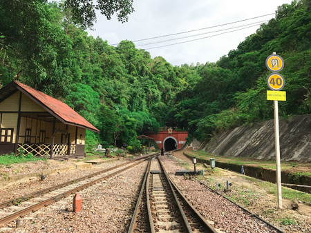 Lampoon, Thailand - July 1, 2017 : khuntan train station is the tunnel station in the north of thailand.のeditorial素材