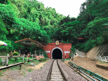 Lampoon, Thailand - July 1, 2017 : khuntan train station is the tunnel station in the north of thailand.のeditorial素材