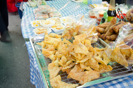 LOPBURI, THAILAND- JULY 12, 2017:  food at street market in Lopburi Thailand.
