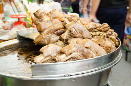LOPBURI, THAILAND- JULY 12, 2017:  food at street market in Lopburi Thailand.のeditorial素材