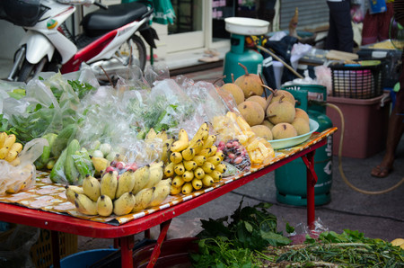 LOPBURI, THAILAND- JULY 12, 2017:  food at street market in Lopburi Thailand.のeditorial素材