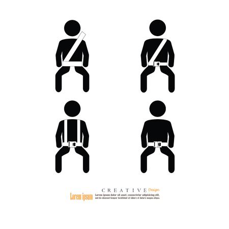 Man with safety belt.Vector illustration.のイラスト素材