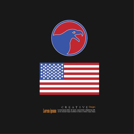 The united states of america national flag background texture with bald eagle icon.usa flag.vector illustration.のイラスト素材