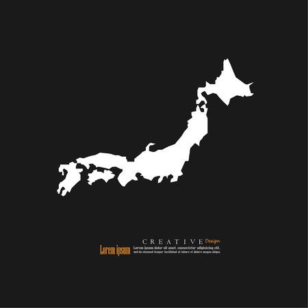 outline map of Japan.vector illustration.のイラスト素材