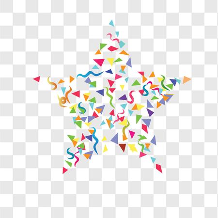 colorful confetti on white background.Vector Illustration.のイラスト素材