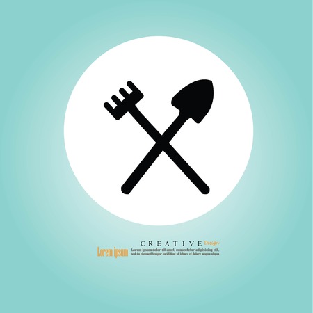 garden Shovel and fork icon. vector Illustration.のイラスト素材