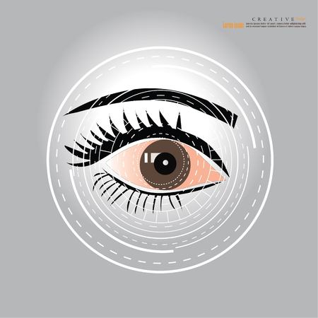 A human being futuristic vision, control and protection of persons illustration.のイラスト素材