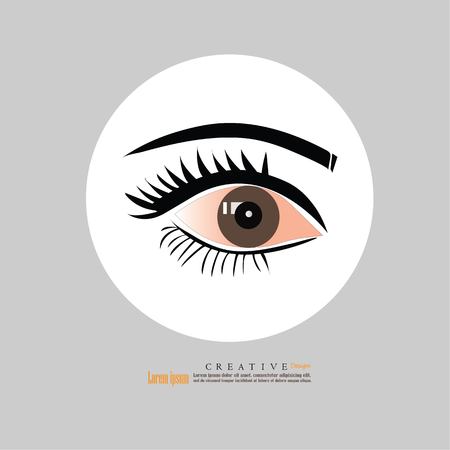 An eye vector illustration on gray background. .のイラスト素材