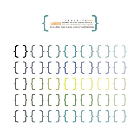 Bracket.brace. curly brackets icon vector.  vector illustrator.のイラスト素材