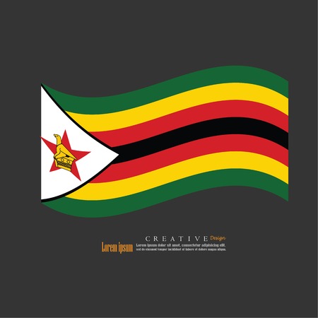 Zimbabwe national flag background texture.vector illustration.のイラスト素材