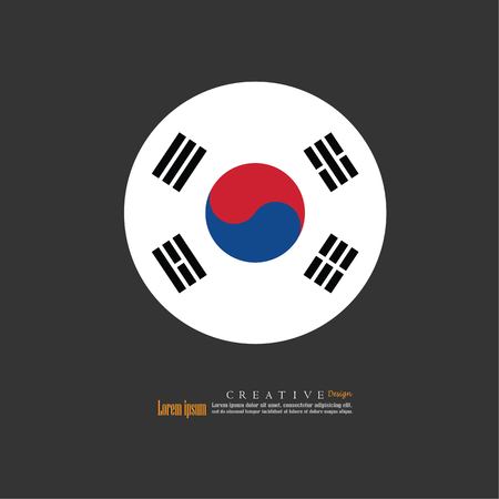 South Korea national flag in dark background. vector illustration.のイラスト素材