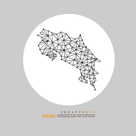 outline map of Costa Rica. vector illustration.のイラスト素材