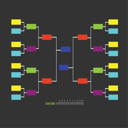 blank sport tournament bracket on  background.vector illustration.のイラスト素材