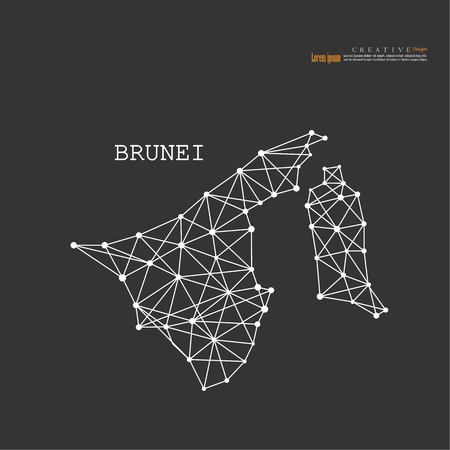 Outline map of Brunei vector illustration.のイラスト素材