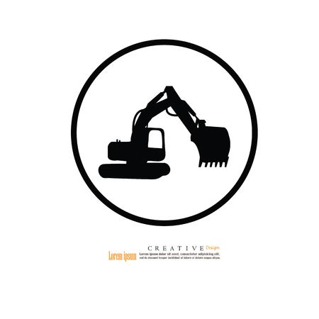 Backhoe car icon.vector illustration.eps10.のイラスト素材