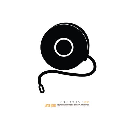 Tape measure icon on white background. Vector illustration.のイラスト素材
