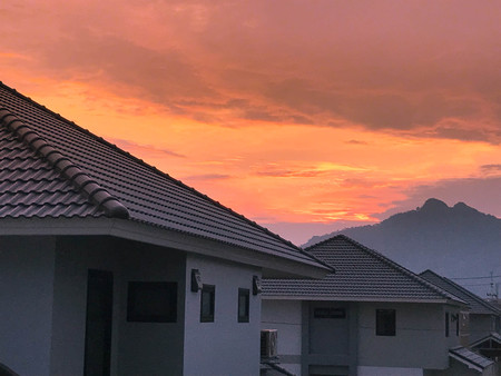 LOPBURI, THAILAND- APRIL 27, 2018: The building site with new homes under construction, LOPBURI, THAILAND.のeditorial素材