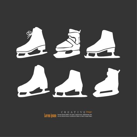 The skates icon. Figure skates symbol.  Vector illustration.のイラスト素材