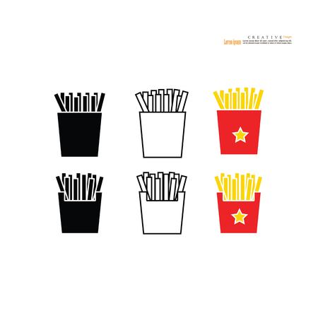 Fast Food.French Fried icon.vector illustration.のイラスト素材