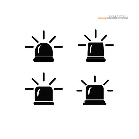 Flashing alarm signal. Police or ambulance  flasher siren. Flat style. Flasher alert icon.vector illustration.のイラスト素材
