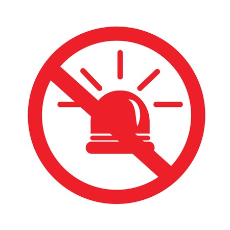 No flashing alarm signal.no siren sign. Prohibit sign.vector illustration.のイラスト素材