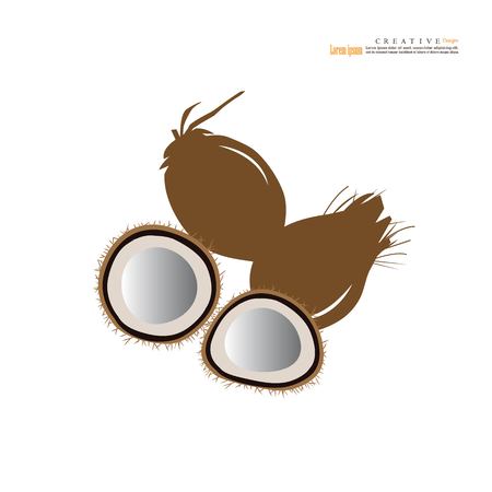 coconut  fruit icon.vector illustration.eps10.のイラスト素材
