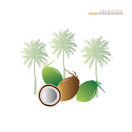 coconut  fruit icon.vector illustration.eps10.のイラスト素材