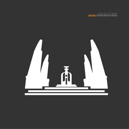 Bangkok, Thailand - October 24, 2018 : Democracy Monument,landmark of Bangkok thailand.vector illustration.のイラスト素材