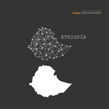 outline map of  Ethiopia. vector illustration.のイラスト素材