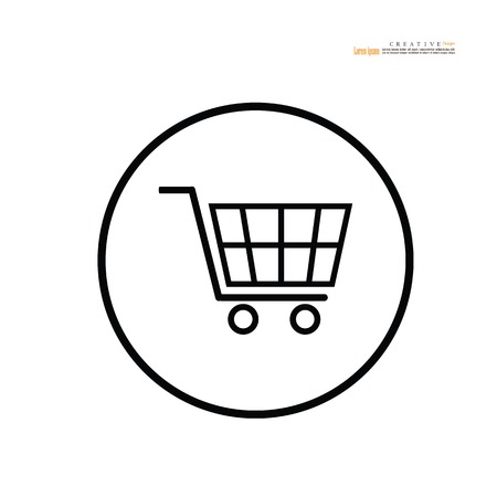 Shopping Cart Icon, flat design.vector illustration.のイラスト素材