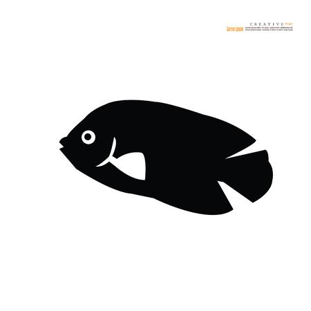 fish vector.Fish Silhouette. vector Illustration.のイラスト素材