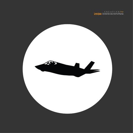 Fighter aircraft icon .Vector illustration.のイラスト素材